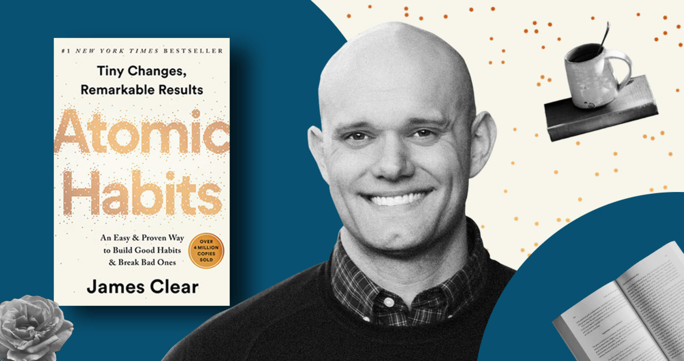 James Clear and his book 'Atomic Habits'. Source - penguinrandomhouse.com