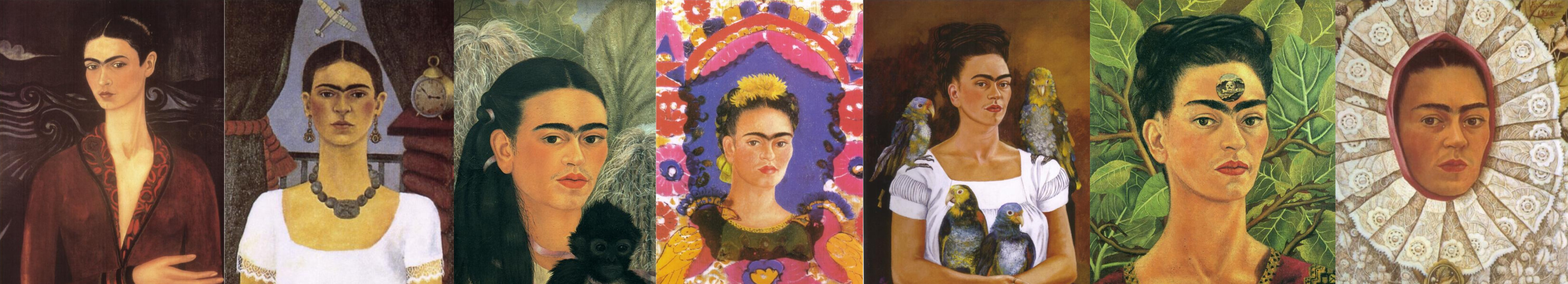 Some self-portraits of Frida Kahlo in a chronological order